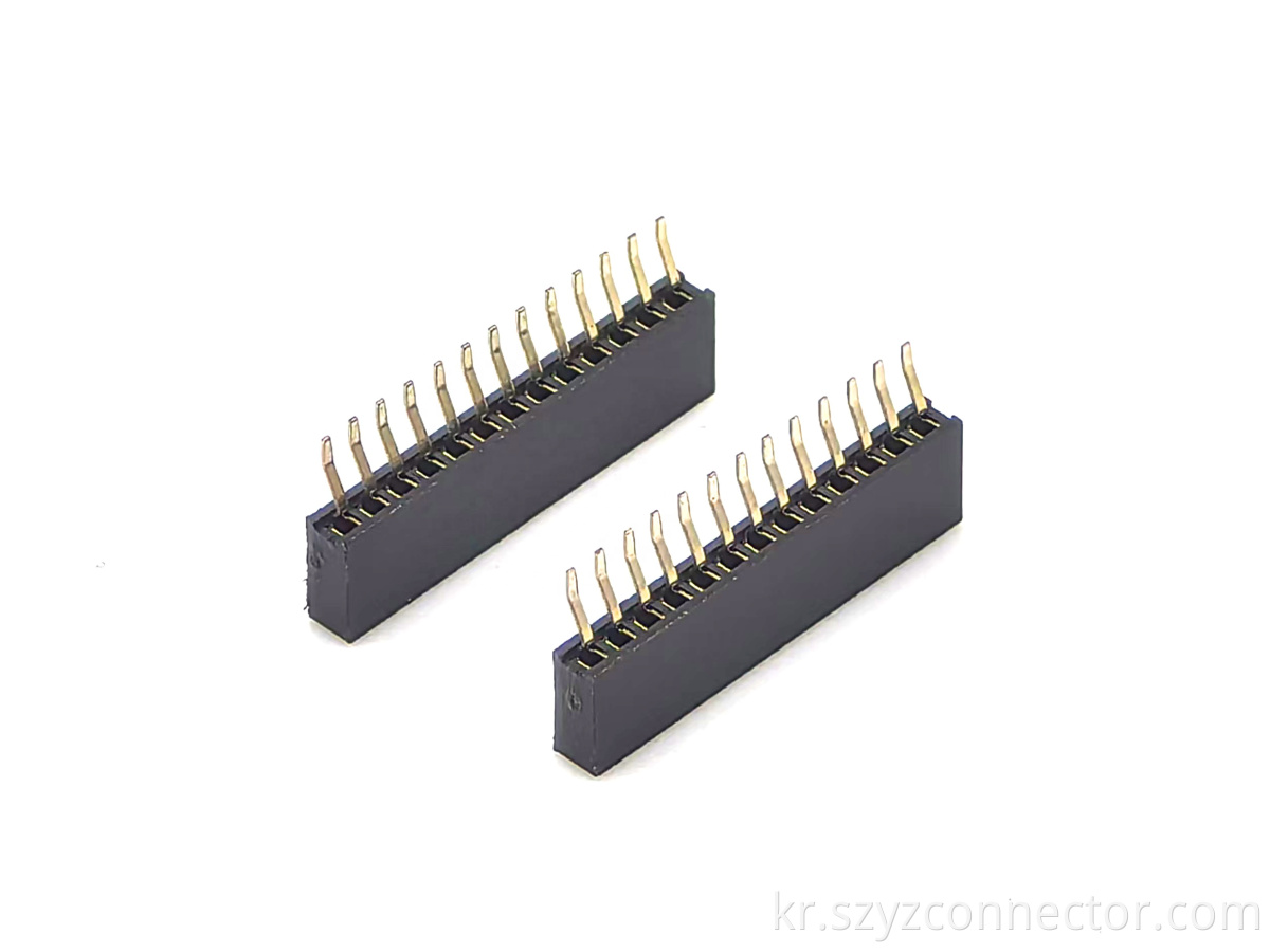 1.27mm 암 헤더 직각 SMT 1.27mm female header right angle smt